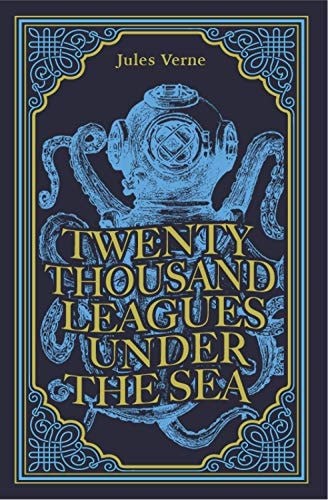 Twenty Thousand Leagues Under the Sea, Jules Verne Classic Novel, (Captain Nemo, Ocean Adventure Tale), Ribbon Page Marker, Perfect for Gifting